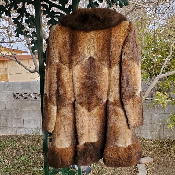 Vintage Opossum Fur Coat Womens S/M Brown Hopper Furs Knee Length - Picture 2 of 16
